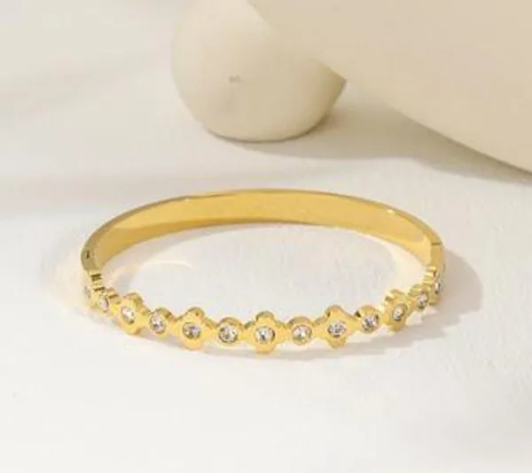Stainless_Steel_Gold/Rosegold_Plated_Clover_Kada-_STKD_4886_For_Women_&_Girls