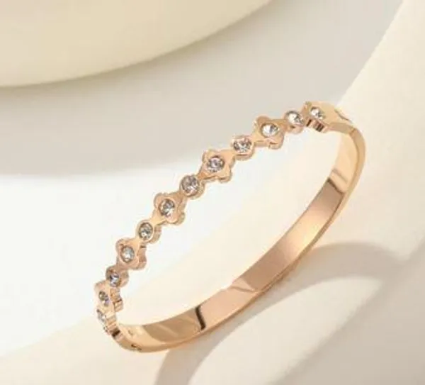 Stainless_Steel_Gold/Rosegold_Plated_Clover_Kada-_STKD_4886_For_Women_&_Girls