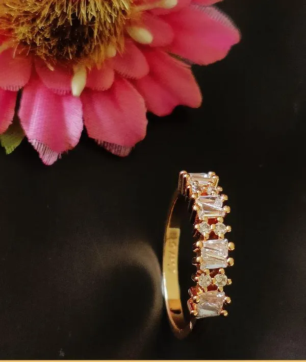 CZ_Gold_Plated_Finger_Ring-_FR_2491_For_Women_&_Girls