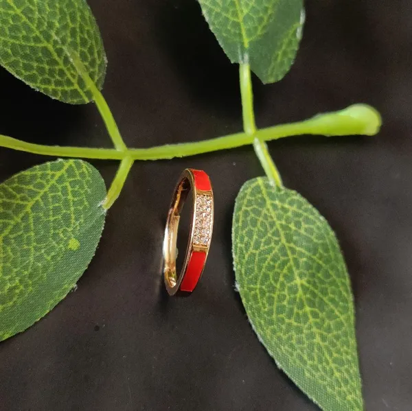 CZ_Gold_Plated_Red_Coloured_Finger_Ring-_FR_2538_For_Women_&_Girls