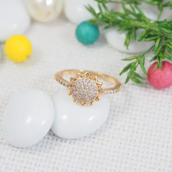 CZ_Gold_Plated_Sun_Star_Finger_Ring.-_FR_4261_For_Women_&_Girls