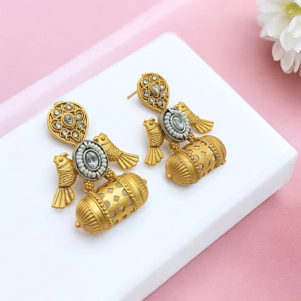Bird_design_Antique_gold_earrings_For_Women_&_Girls