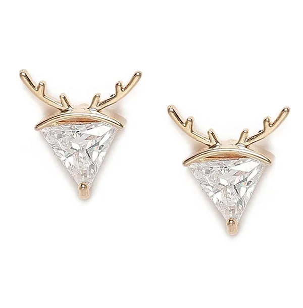 Elegant_Deer_Antler_Diamond_Stud_Earrings_For_Women_&_Girls