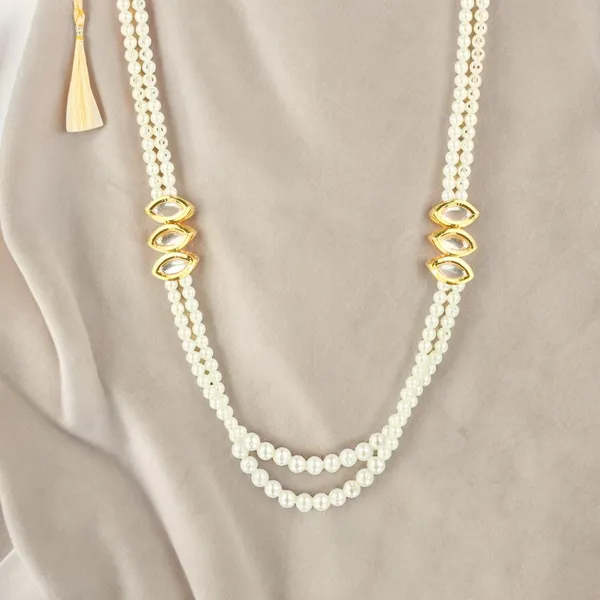 Elegant_Double_Strand_Pearl_Necklace_with_Gold_Accents_For_Women_&_Girls