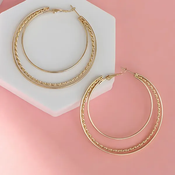 Elegant_Gold_Braided_Hoop_Earrings_For_Women_&_Girls