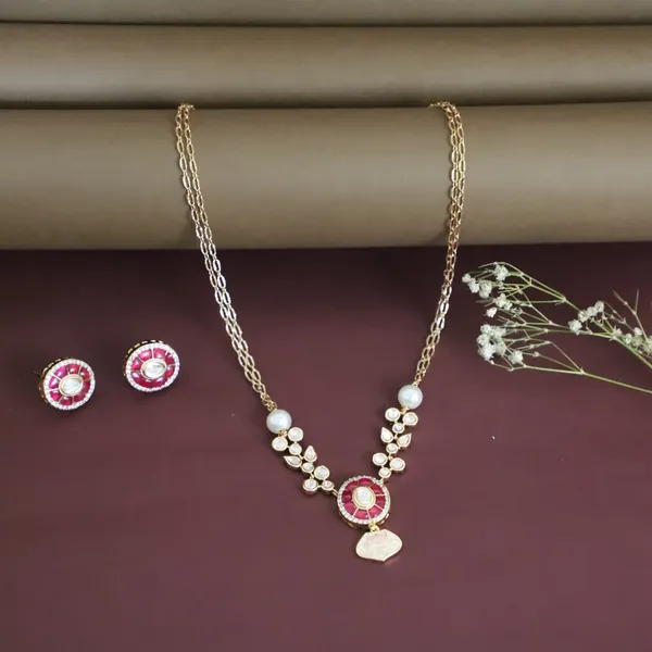 Elegant_Gold-Plated_Kundan_and_Pearl_Necklace_Set_with_Pink_For_Women_&_Girls