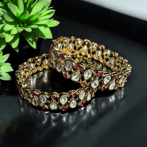 Elegant_Kundan_and_Ruby_Stone_Gold-Plated_Bangles_For_Women_&_Girls