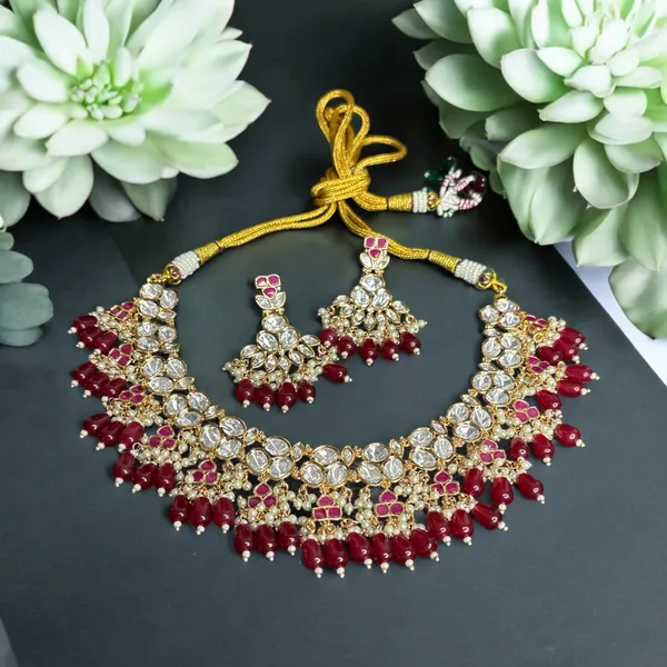 Elegant_Kundan_Necklace_and_Earrings_Set_with_Ruby_Drops_For_Women_&_Girls