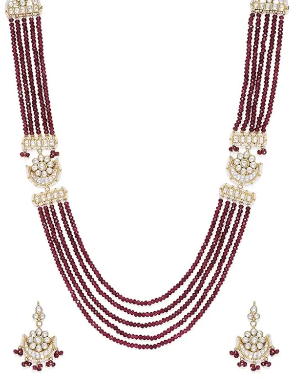 Elegant_Multi-Strand_Ruby_Bead_Necklace_Set_with_Kundan_and_For_Women_&_Girls