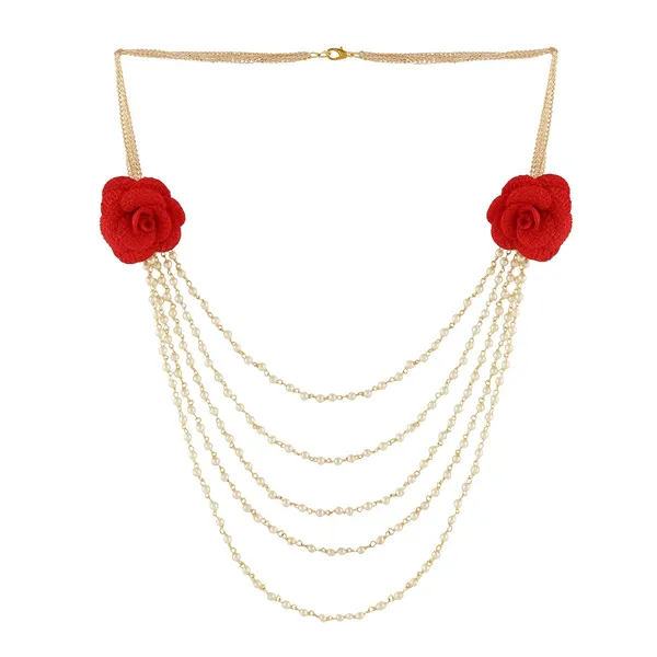 Elegant_Red_Rose_Multi-Strand_Pearl_Necklace_For_Women_&_Girls