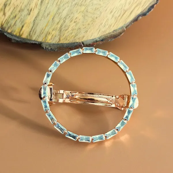 Elegant_Round_Crystal_Hair_Clip_Ã¢â‚¬â€œ_Rose_Gold_Plated_Barrette_with_Blue_Baguette_Cut_Stones_For_Women_&_Girls