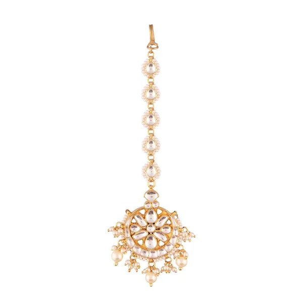 Exquisite_Gold-Plated_Maang_Tikka_with_Pearl_and_Kundan_Acce_For_Women_&_Girls