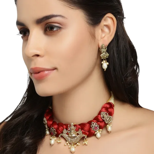 Temple_Inspired_Silk_Thread_Necklace_Set_For_Women_&_Girls