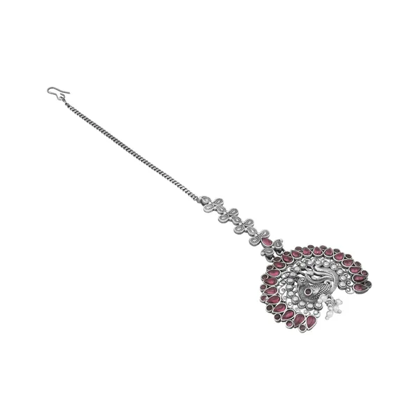 Oxidized_Peacock_Maang_Tikka_For_Women_&_Girls