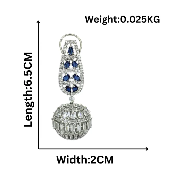 AD_and_saphhire_ball_drop_dangle_earrings_For_Women_&_Girls