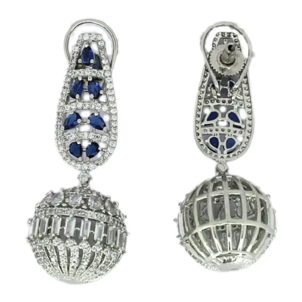 AD_and_saphhire_ball_drop_dangle_earrings_For_Women_&_Girls