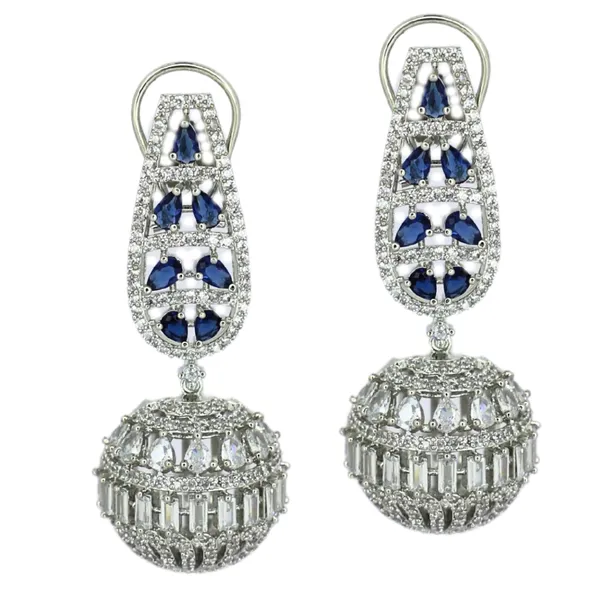 AD_and_saphhire_ball_drop_dangle_earrings_For_Women_&_Girls