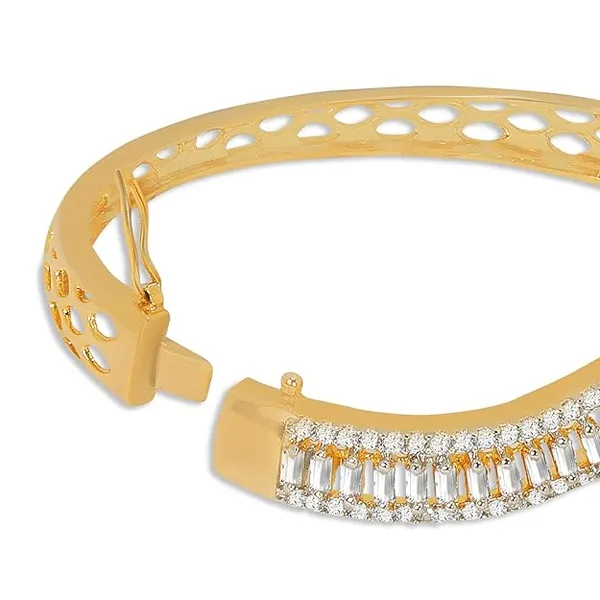 Gold-Plated_Bangle_Bracelet_with_Ruby_Marquise_and_White_Cry_For_Women_&_Girls