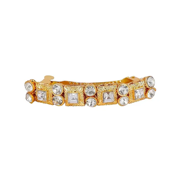 Gold_Plated_Brass_Hair_Clip_With_Glass_Clip_For_Women_&_Girls