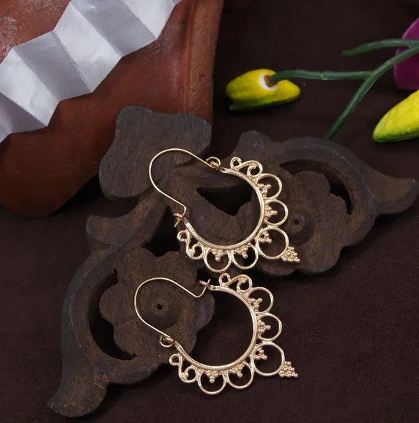 Gold_Plated_Chandbali_Western_Hoops_Earring-WER_3307_For_Women_&_Girls