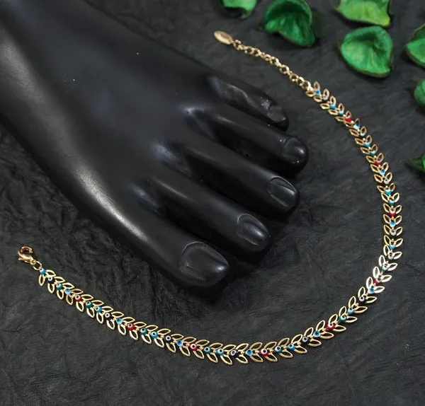 Gold_Plated_Colourful_Evil_Eye_Anklet_-_ANK_4821_For_Women_&_Girls