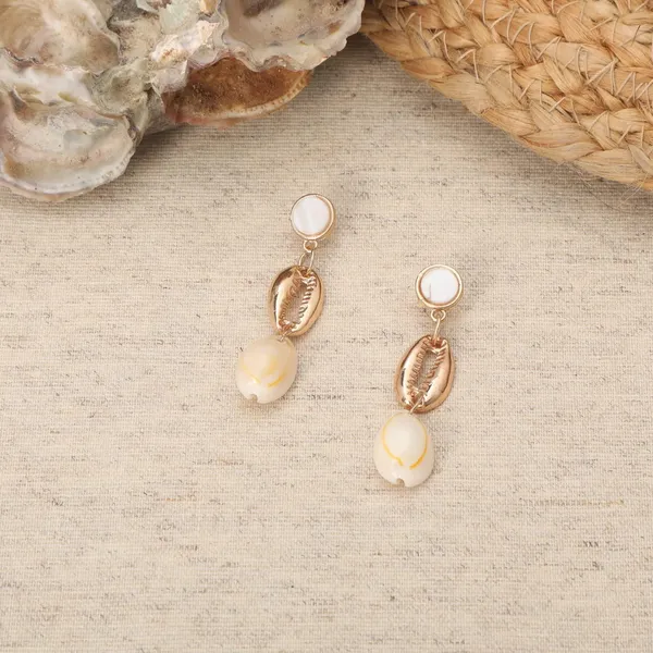 Gold-Plated_Contemporary_Drop_Earrings_For_Women_&_Girls