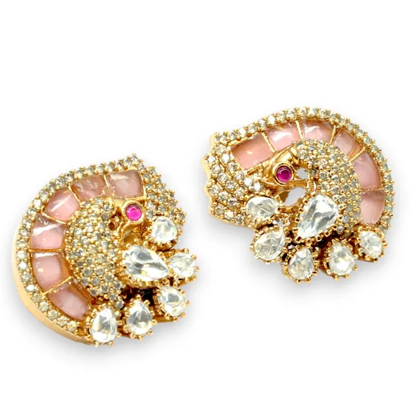 Gold-Plated_Crescent_Stud_Earrings_with_Emerald_Green_and_Cr_For_Women_&_Girls