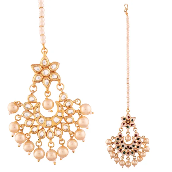 Gold_Plated_Designer_Kundan_Bindiya_Style_Brass_Ethnic_Maang_For_Women_&_Girls