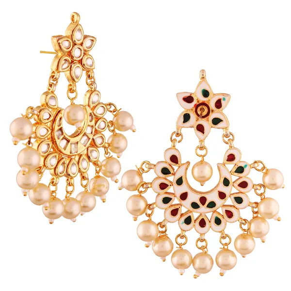 Gold-Plated_Ethnic_Kundan_Chandbali_Earrings_with_Pearl_Drops_For_Women_&_Girls
