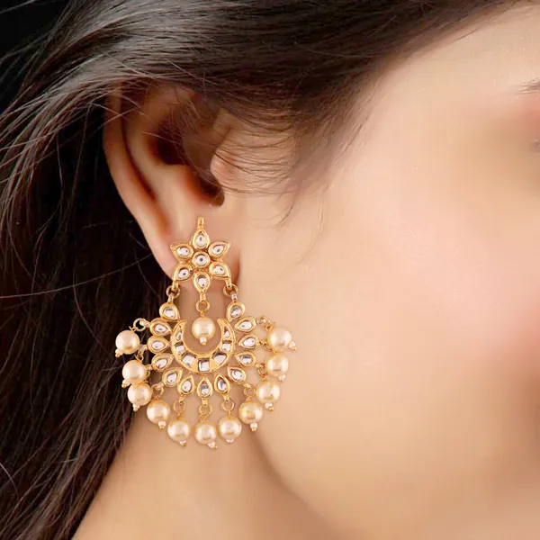 Gold-Plated_Ethnic_Kundan_Chandbali_Earrings_with_Pearl_Drops_For_Women_&_Girls