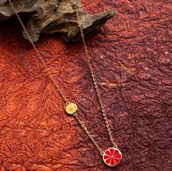 Gold_Plated_Floral_Red_&amp;_Yellow_Enamel_Pendant_Necklace-_For_Women_&_Girls