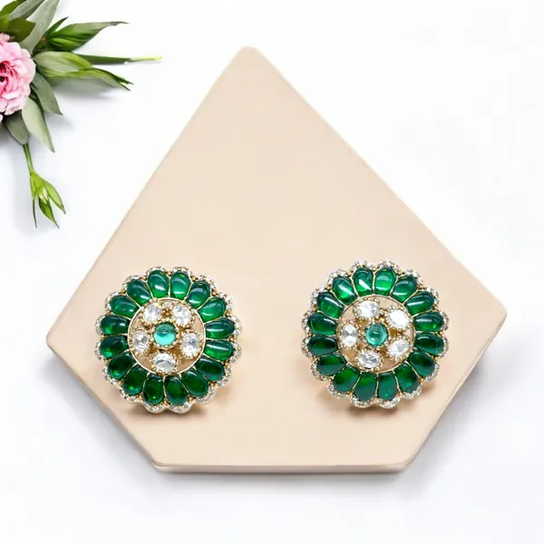 Gold-Plated_Floral_Stud_Earrings_with_Emerald_Green_and_Crys_For_Women_&_Girls