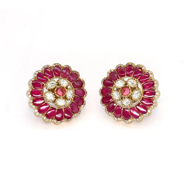 Gold-Plated_Floral_Stud_Earrings_with_Emerald_Green_and_Crys_For_Women_&_Girls