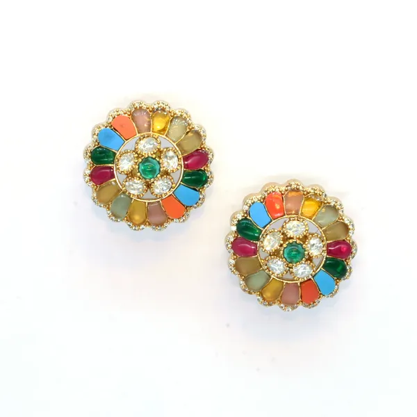 Gold-Plated_Floral_Stud_Earrings_with_Emerald_Green_and_Crys_For_Women_&_Girls