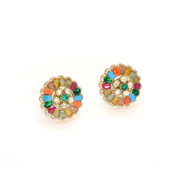 Gold-Plated_Floral_Stud_Earrings_with_Emerald_Green_and_Crys_For_Women_&_Girls
