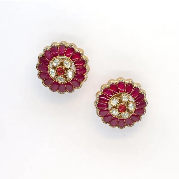 Gold-Plated_Floral_Stud_Earrings_with_Emerald_Green_and_Crys_For_Women_&_Girls