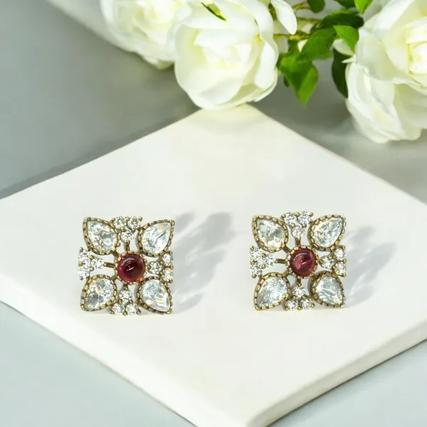Gold-Plated_Floral_Stud_Earrings_with_Pink_and_Crystal_Accen_For_Women_&_Girls