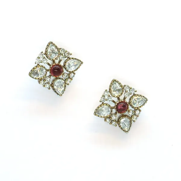 Gold-Plated_Floral_Stud_Earrings_with_Pink_and_Crystal_Accen_For_Women_&_Girls