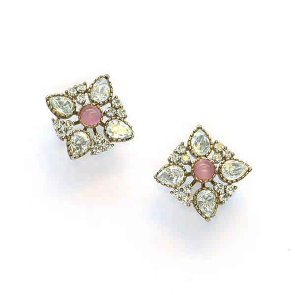 Gold-Plated_Floral_Stud_Earrings_with_Pink_and_Crystal_Accen_For_Women_&_Girls
