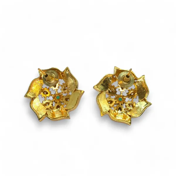Gold-Plated_Floral_Stud_Earrings_with_Ruby_and_Emerald_Accen_For_Women_&_Girls