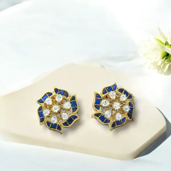Gold-Plated_Floral_Stud_Earrings_with_Ruby_and_Emerald_Accen_For_Women_&_Girls