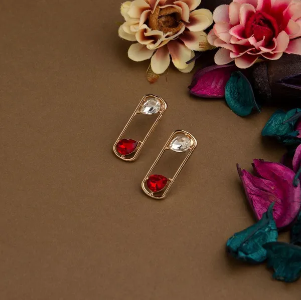Gold_Plated_Geometric_Shaped_Stone_Studded_Western_Earring-WER_1477A_For_Women_&_Girls