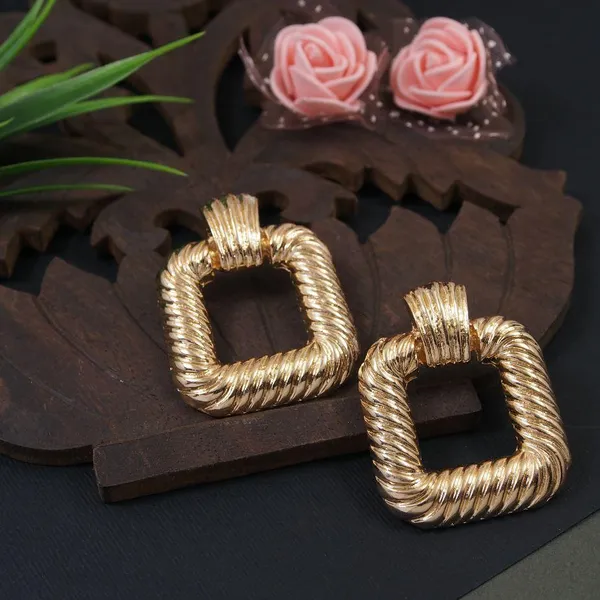 Gold_Plated_Geometric_Square_Shaped_Western_Earring-_WER_3244_For_Women_&_Girls