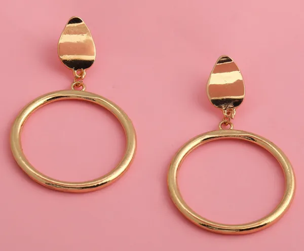 Gold_Plated_Geometrical_Ring_Shape_Drop_Earring-WER47_For_Women_&_Girls