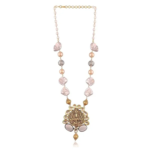 Gold-Plated_Goddess_Lakshmi_Long_Necklace_with_Kundan_and_Pe_For_Women_&_Girls