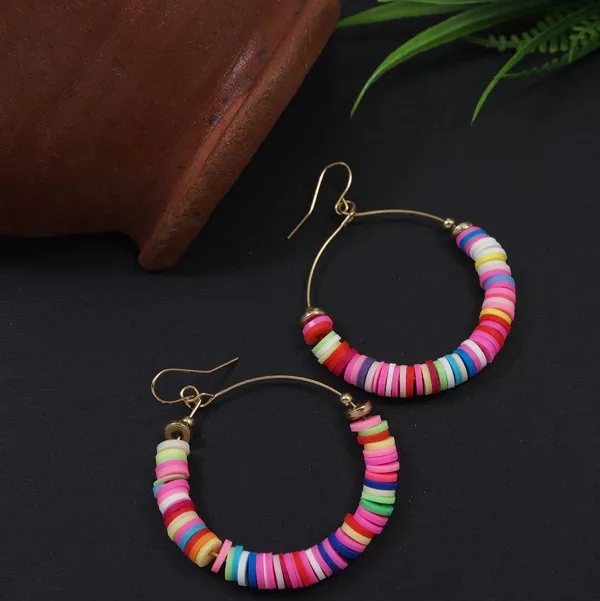 Gold_Plated_Heishi_Beads_Western_Earring-WER_3419_For_Women_&_Girls