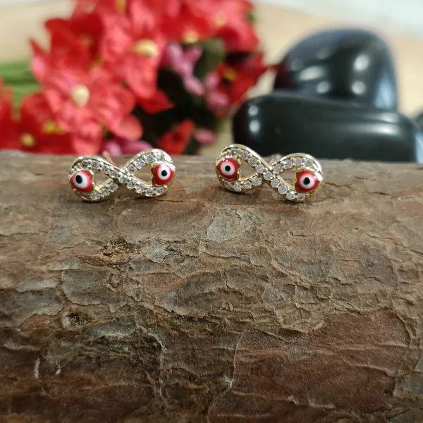 Gold_Plated_Infinity_Style_Evil_Eye_CZ_Stud_Western_Earring-STER_2077_For_Women_&_Girls