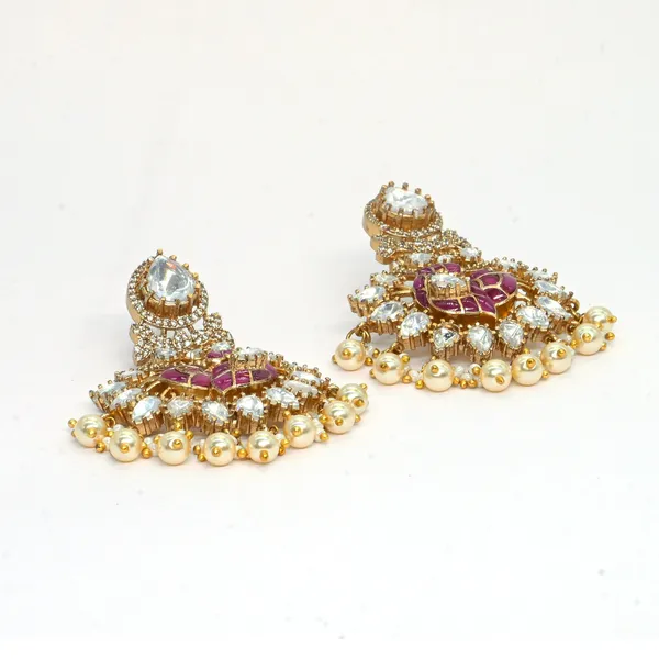 Gold-Plated_Kundan_and_Ruby_Chandelier_Earrings_with_Pearl_D_For_Women_&_Girls