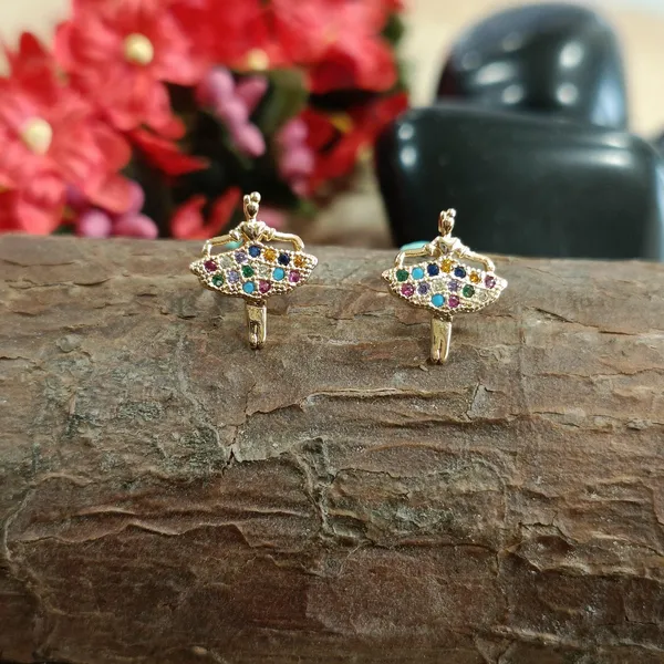Gold_Plated_Multi-Cz_Doll_Small_Stud_Earring-STER_2056_For_Women_&_Girls