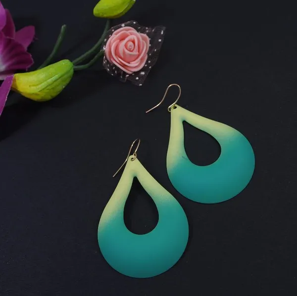 Gold_Plated_Neon_Fluorescent_Teardrop_Western_Earring-WER_3366_For_Women_&_Girls